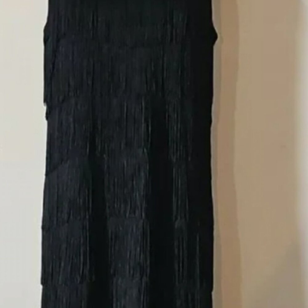 Black Sheath Fringe Mini Dress - White House Black Market - Picture 3 of 4